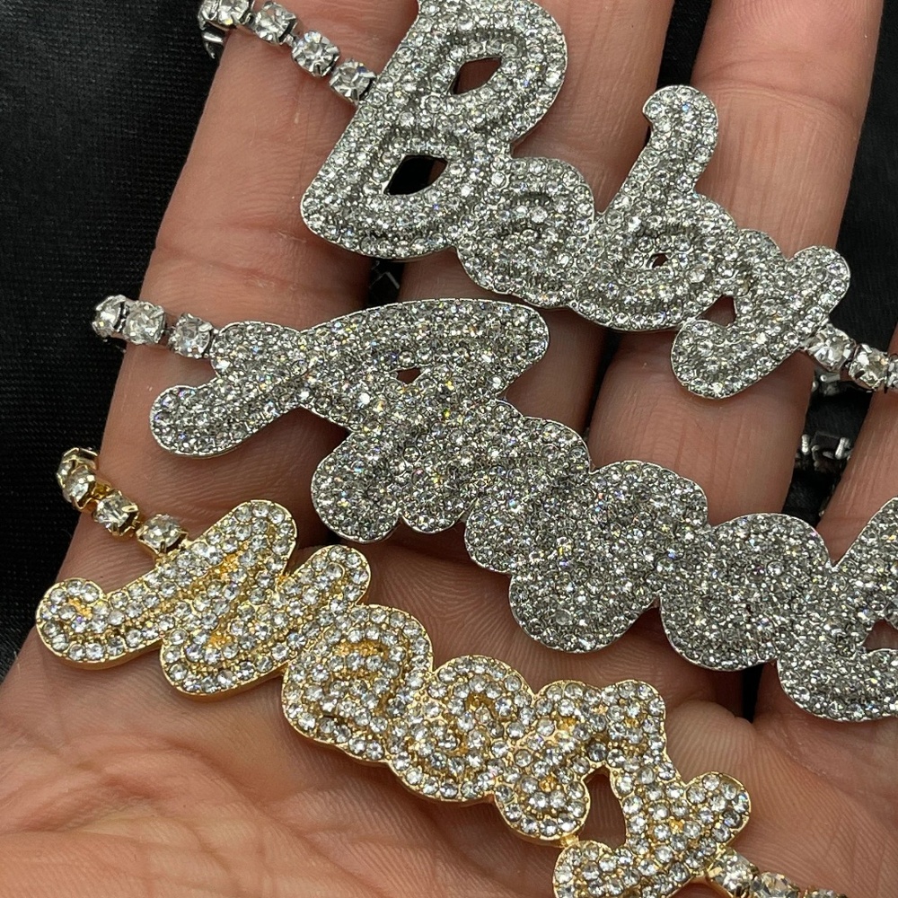 Sparkling Crystal Gold or Silver "Angel", "Baby", "Nasty" Tennis Necklace